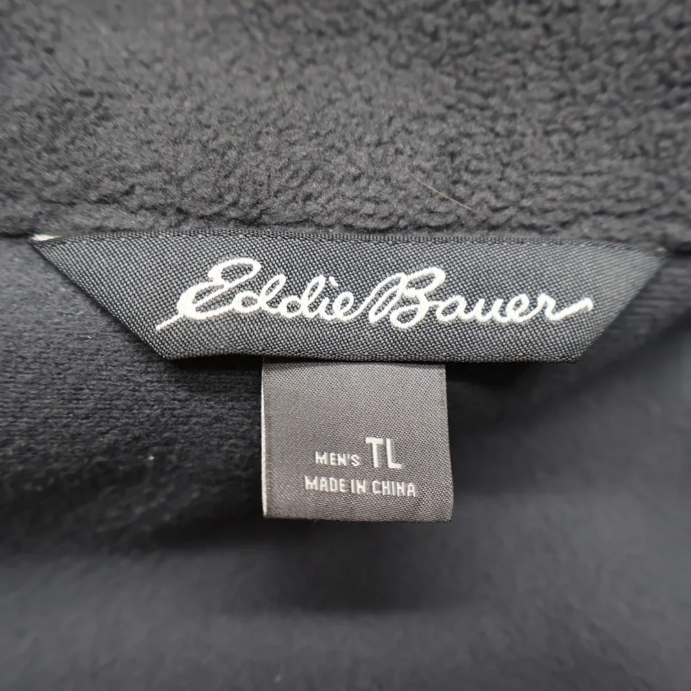 Eddie Bauer Jacket Mens Large‎ Tall Grey Softshell Wind Rain Full Zip Outdoor